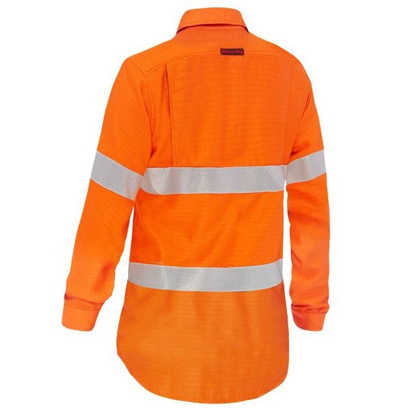 Bisley BL8439T Apex 185 Women’s Taped Hi Vis Ripstop FR Vented Shirt