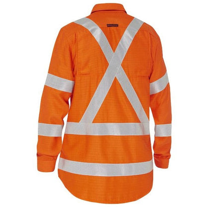 Bisley BL8439XT Apex 185 Women's X Taped Hi Vis Ripstop FR Vented Shirt