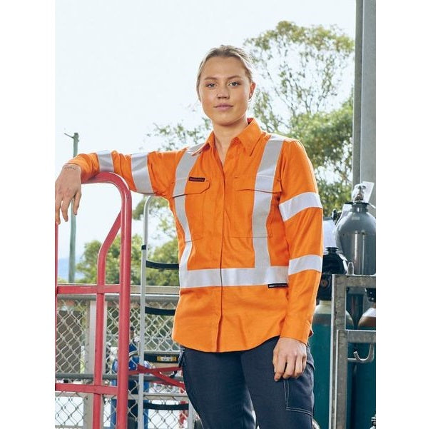 Bisley BL8439XT Apex 185 Women's X Taped Hi Vis Ripstop FR Vented Shirt