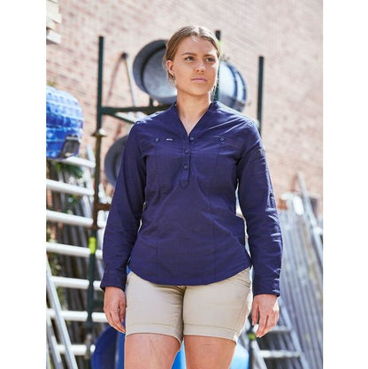 Bisley BLC6063 Womens Stretch V-Neck Closed Front Shirt
