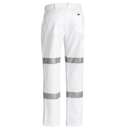 Bisley BP6808T 3M HiVis Cotton Drill White Work Pants