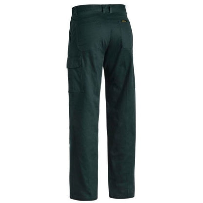 A pair of bottle green coloured Bisley BP6999 men's cargo pants with multiple pockets - Back view