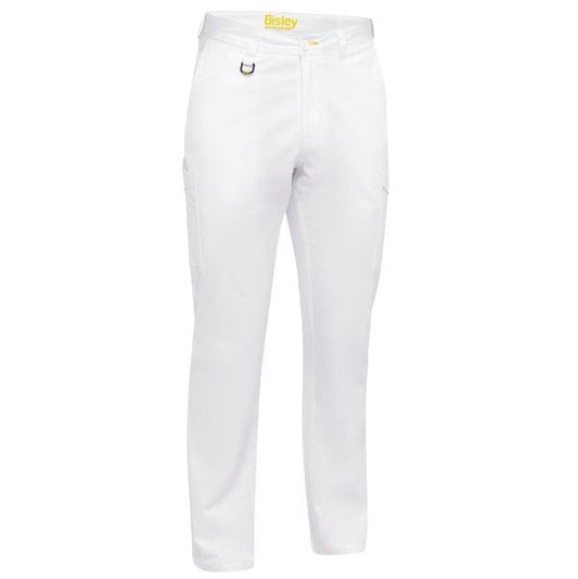 Bisley BPC6008 Stretch Cotton Drill Cargo Pants White
