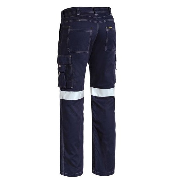 Navy hi vis durable Bisley BPC6431T Taped Cool Lightweight Cargo Pants