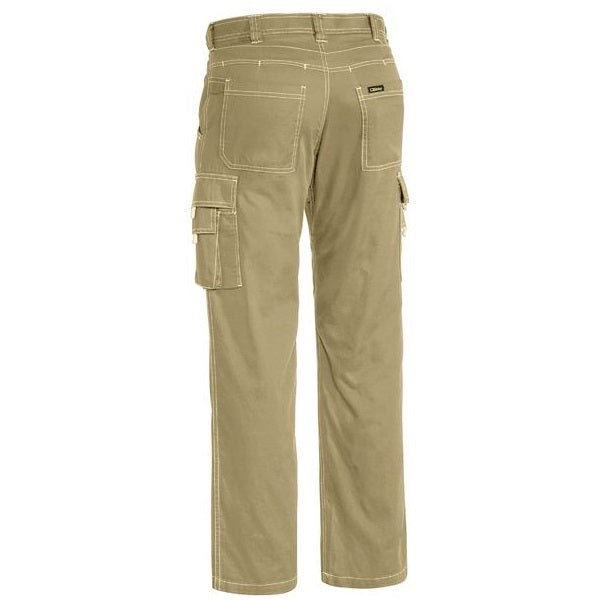 Bisley BPC6431 Cool Vented Lightweight Khaki Colour Cargo Pants - Back view