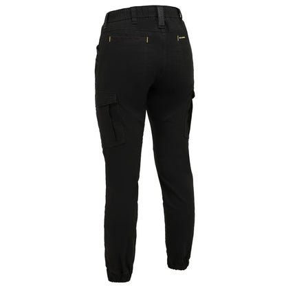 Black cargo pants on a white background