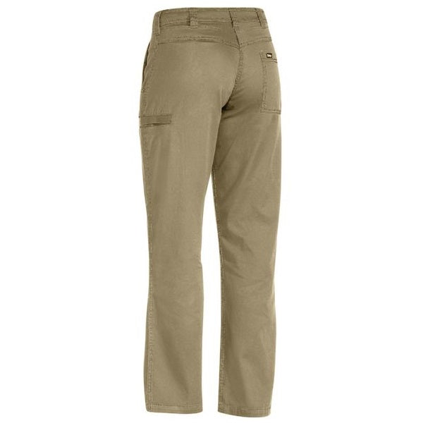 Bisley BPL6431 Women's Cool Vented Lightweight Khaki Coloured Work Pants -Back view