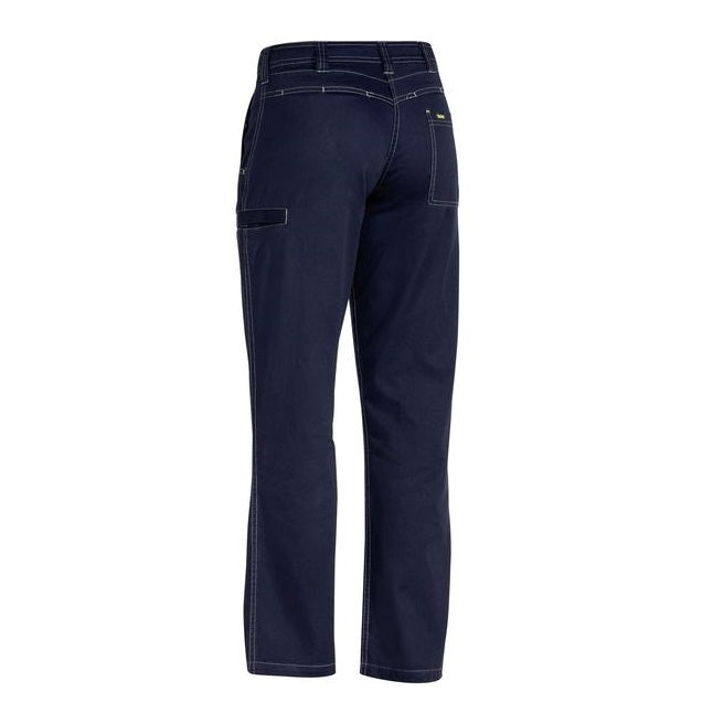 Bisley BPL6431 Women's Cool Vented Lightweight Navy Coloured Work Pants - Back view