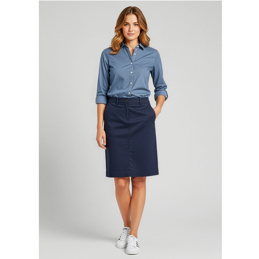 Biz Collection BS022L Ladies Chino Skirt