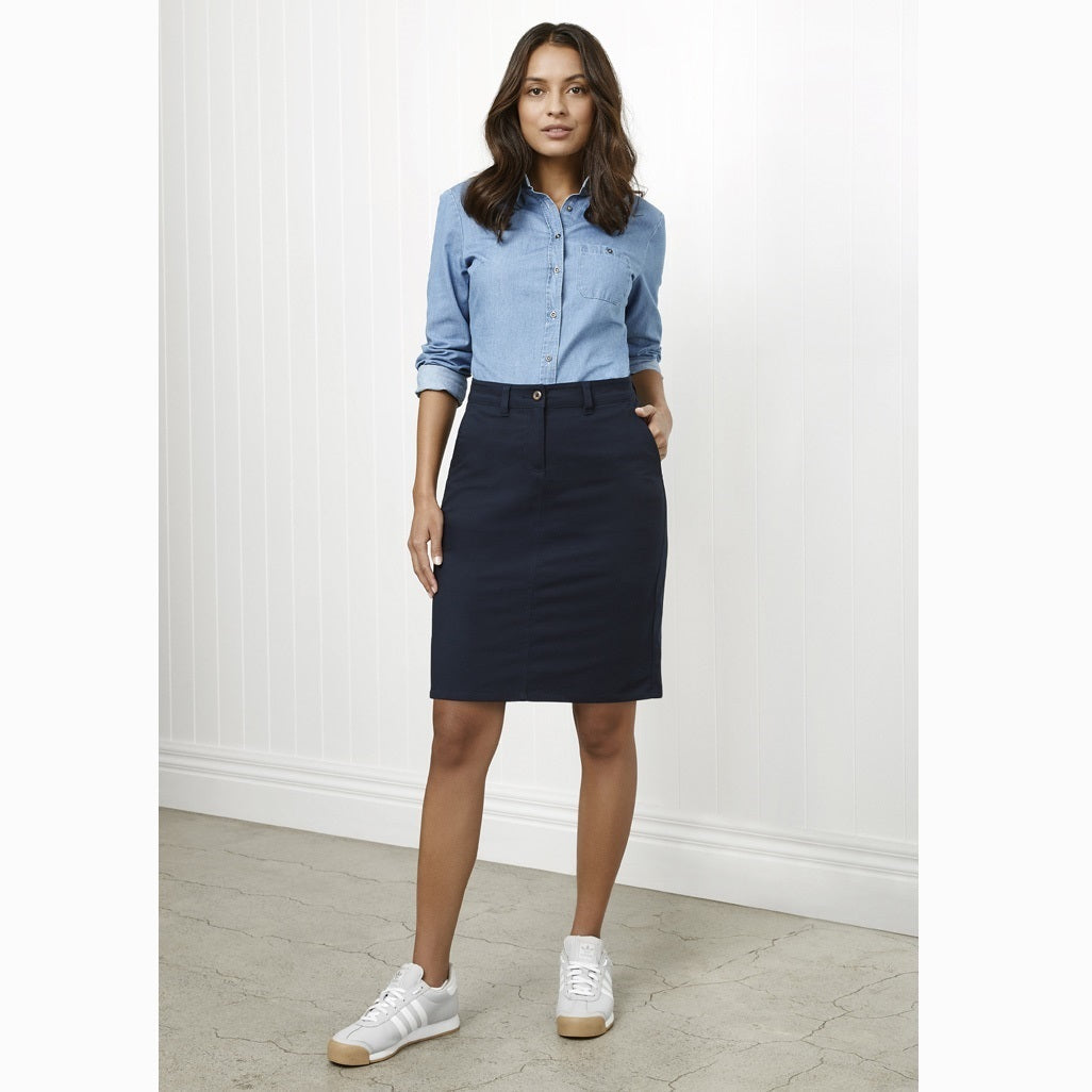 Biz Collection BS022L Ladies Chino Skirt
