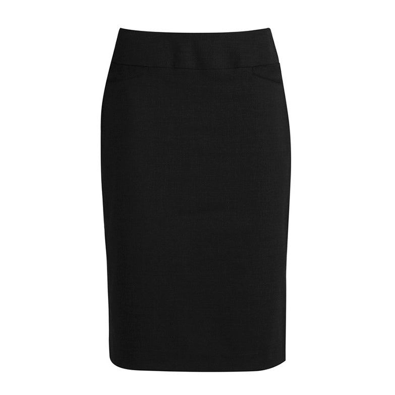 Black womens zip up lined everyday work pencil skirt Biz Collection BS128LS Classic Ladies Skirt