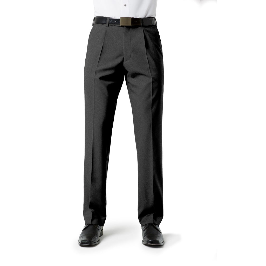Biz Collection BS29110 Classic Mens Pleat Pant - Charcoal - Back View