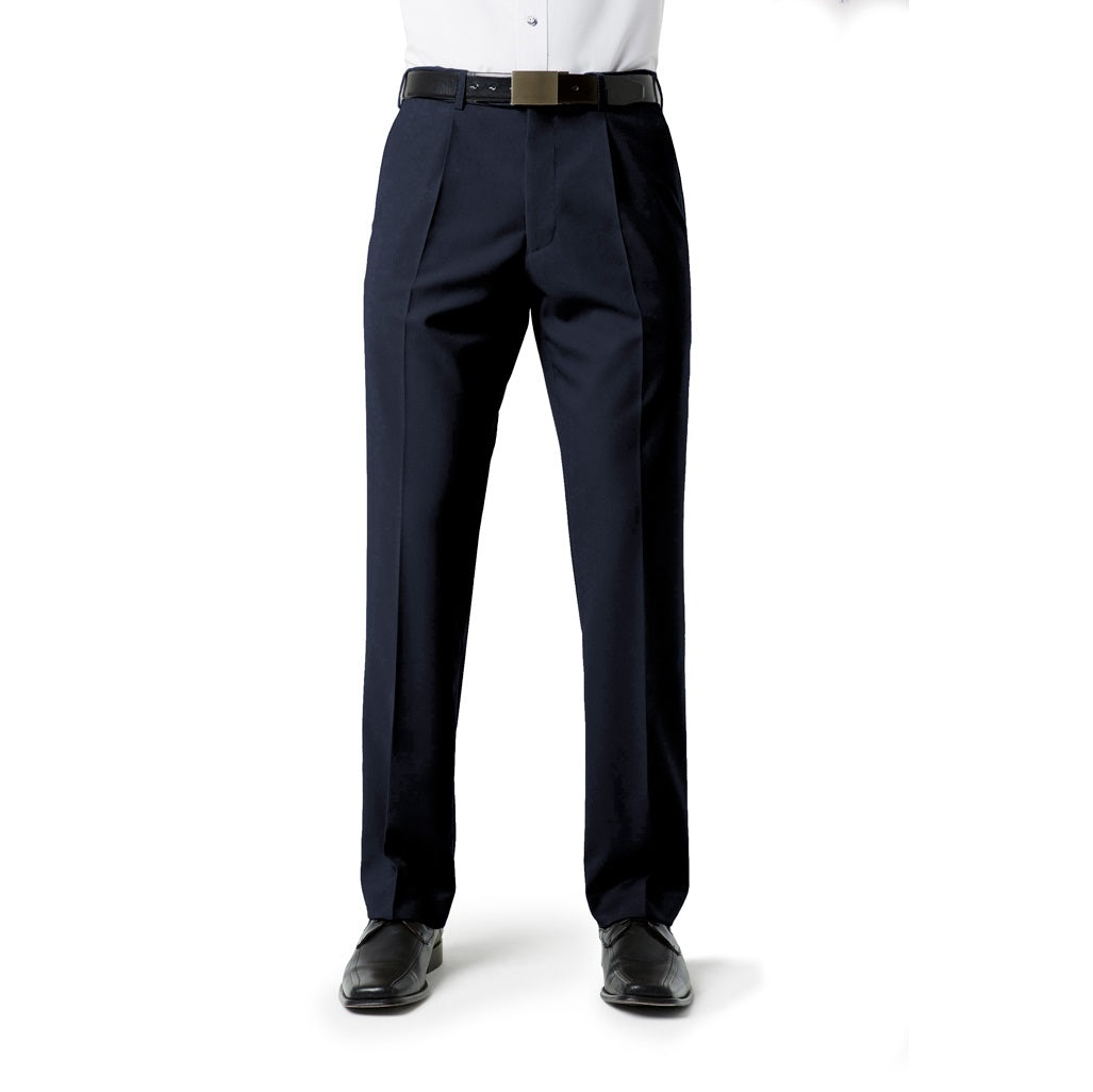 Biz Collection BS29210 Classic Mens Flat Pant - Navy - Back View