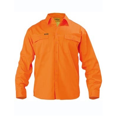 Bisley BS6339 HiVis Mens Drill L/S Shirt