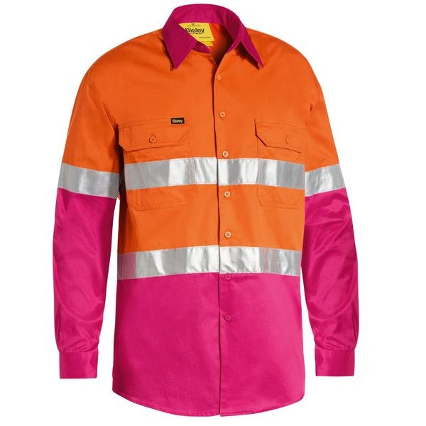 Bisley BS6696T Mens Taped Cool L/S HiVis Shirt