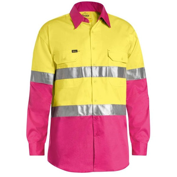 Bisley BS6696T Mens Taped Cool L/S HiVis Shirt