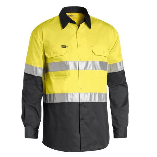 Bisley BS6696T Mens Taped Cool Long Sleeve HiVis Shirt