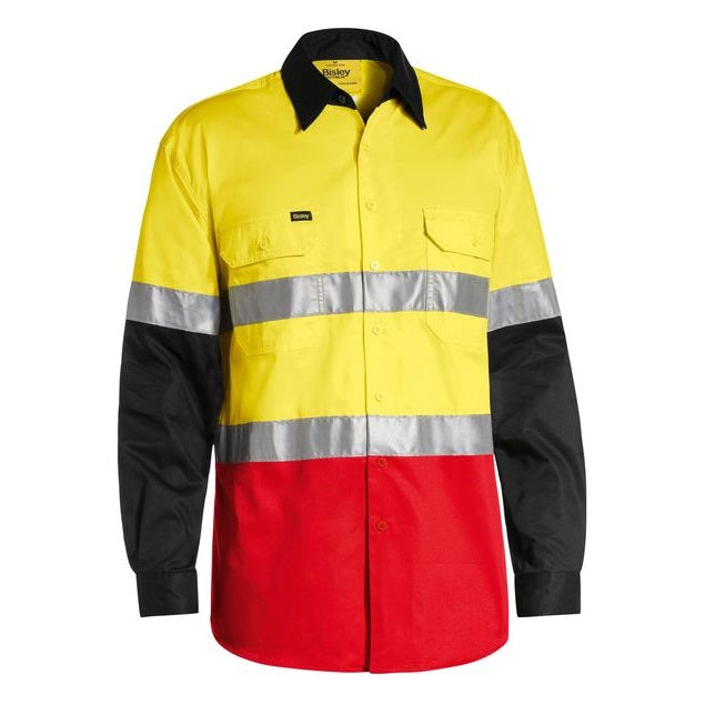Bisley BS6697T 3M Taped HiVis Cool Lightweight Three Tone L/S Shirt