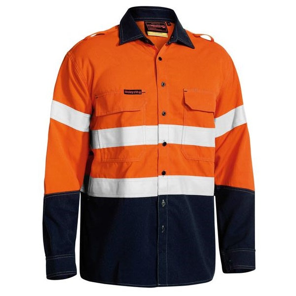 Bisley BS8082T Tencate Tecasafe® Plus 700 Taped Two Tone HiVis FR Vented L/S Shirt