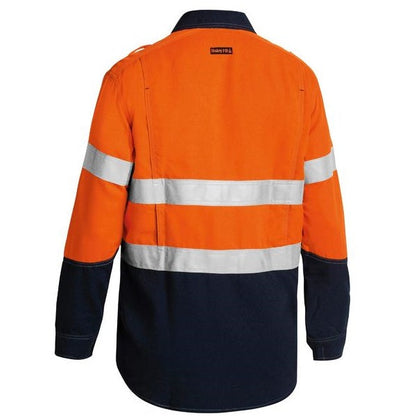 Bisley BS8098T Tencate Tecasafe® Plus 580 Taped Two Tone Hi Vis Lightweight FR Vented L/S Shirt