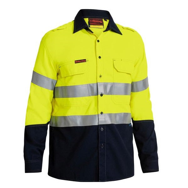 Bisley BS8098T Tencate Tecasafe® Plus 580 Taped Two Tone Hi Vis Lightweight FR Vented L/S Shirt