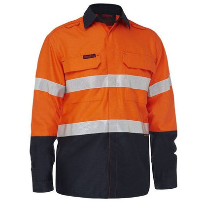 Bisley BS8338T Apex 160 Taped Hi Vis FR Ripstop Vented Shirt