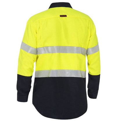 Bisley BS8438T Apex 185 Taped Hi Vis FR Ripstop Vented Shirt