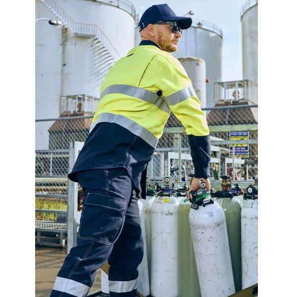 Bisley BS8438T Apex 185 Taped Hi Vis FR Ripstop Vented Shirt