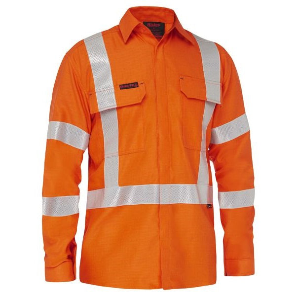 Bisley BS8439XT Apex 185 X Taped Hi Vis FR Ripstop Vented Shirt