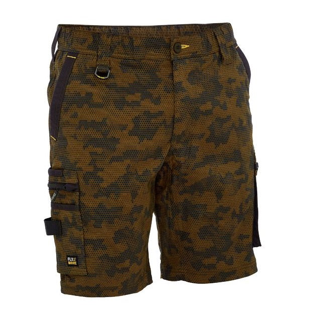 Bisley BSHC1337 Flex and Move Stretch Canvas Camo Cargo Short - Limited Edition