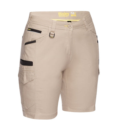 Bisley Stone BSHL1044 Women's Flex&Move Cargo Work Shorts - Front view