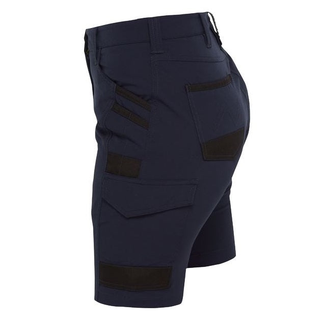 Bisley BSHL1332 Womens FLX & Move 4-Way Stretch Zip Navy Colour Cargo Shorts -Side View