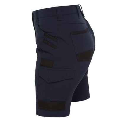 Bisley BSHL1332 Womens FLX & Move 4-Way Stretch Zip Navy Colour Cargo Shorts -Side View