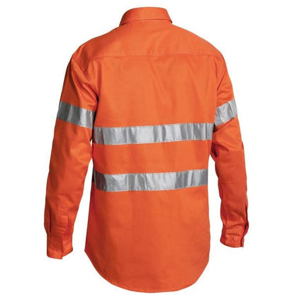 Bisley BTC6482 HiVis 3M Reflective Tape Closed Front Mens Drill L/S Shirt
