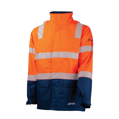 Bool BW2340T4 FR PPE3 Hi-Vis Parka With Zip-Off Sleeves And Segmented FR Tape