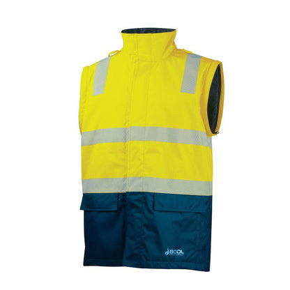 Bool BW2340T4 FR PPE3 Hi-Vis Parka With Zip-Off Sleeves And Segmented FR Tape