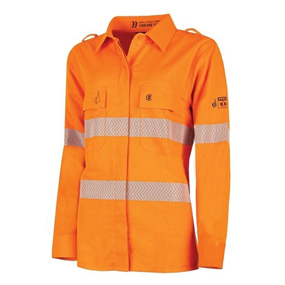 Bool BWW1595T1 Womens Regular Weight PPE2 FR Shirt With Segmented FR Reflective Tape