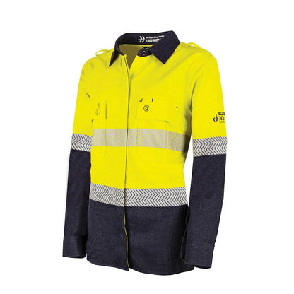 Bool BWW2595T1 Womens Regular Weight PPE2 Two Tone FR Shirt With Segmented FR Reflective Tape
