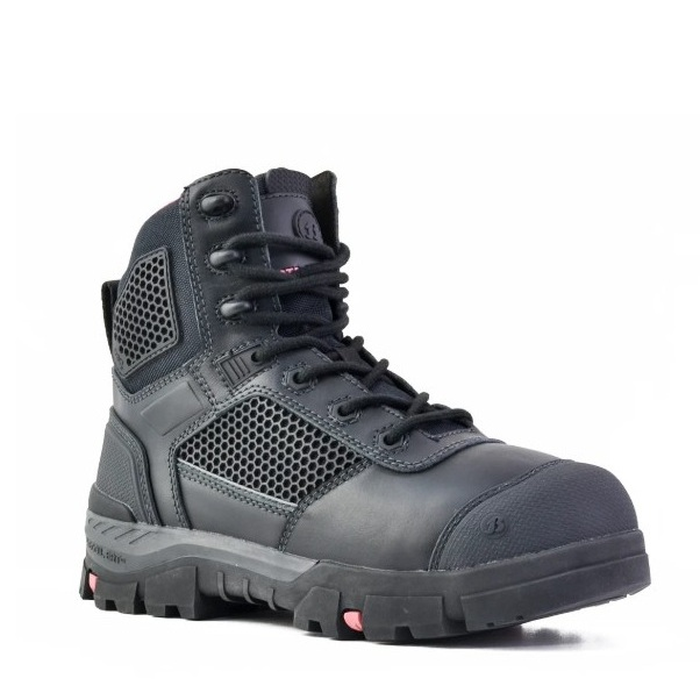 Bata 504-66012 Avenger Ladies Black Safety Boots, Electrical hazard protection. front angle view