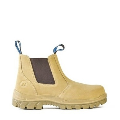 Bata 703-80514 Mercury Safety Slip-On Boots, sand suede, unisex, anti static, side view