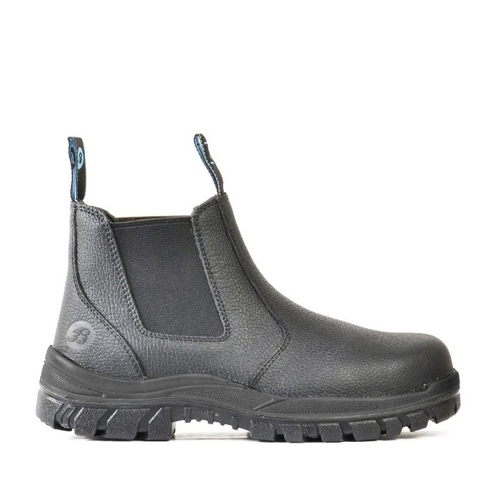 Black, steel toe, Bata 705-60514 Hercules Safety Boots, elastic sided, side view