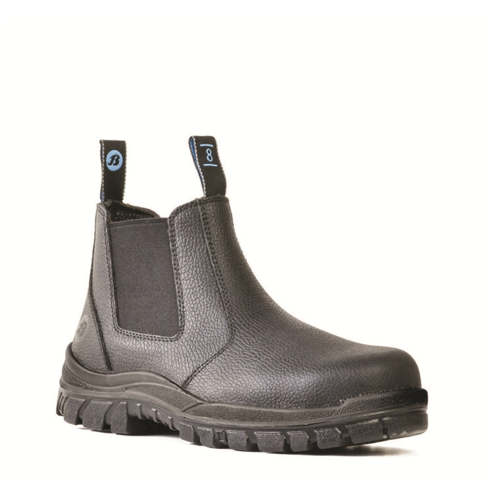 Bata 705-60514 Hercules Safety Boots, black, leather, antistatic, front angle view