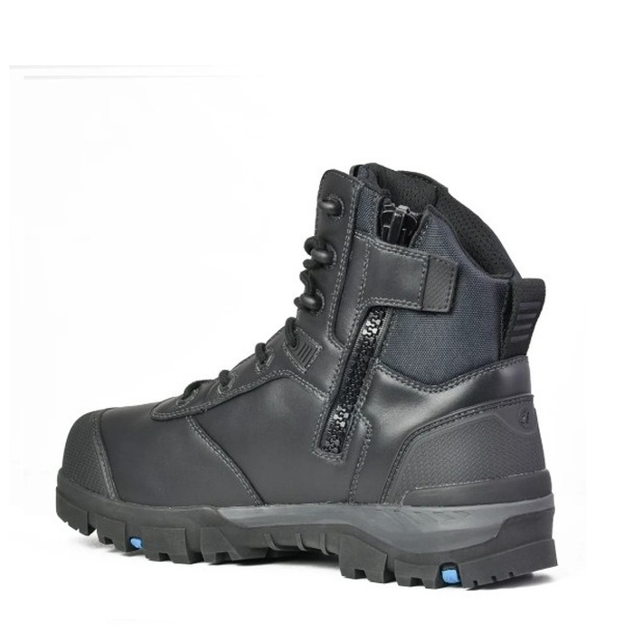Mens zip sided, safety toe, Bata 804-66031 Avenger Black, rear side angle view