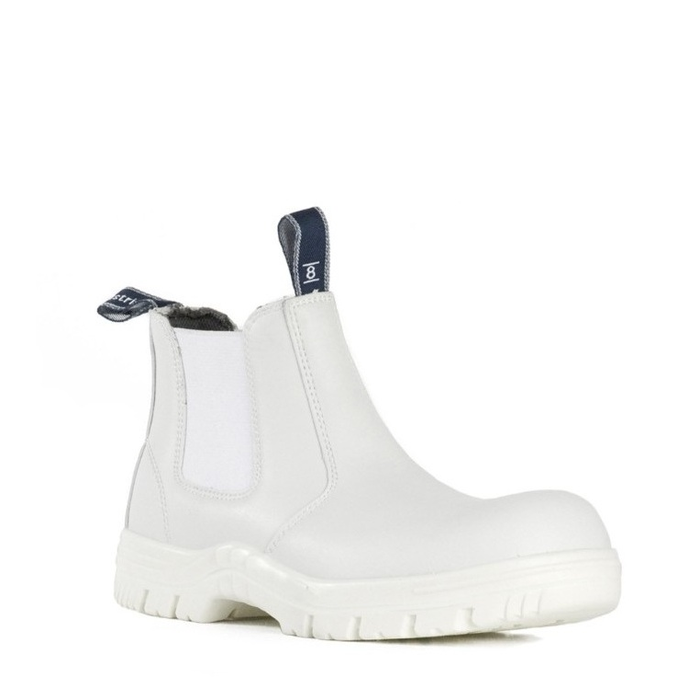Mens, White elastic sided painting industry, Bata 805-11514 Hercules Safety Boots, front angle view
