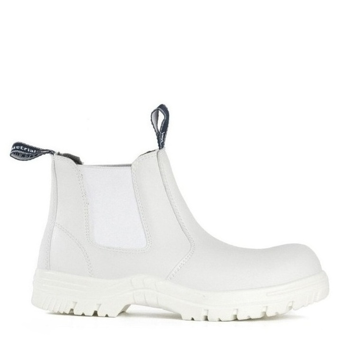 Mens white painters Chelsea boot with steel toe, Bata 805-11514 Hercules Safety Boots