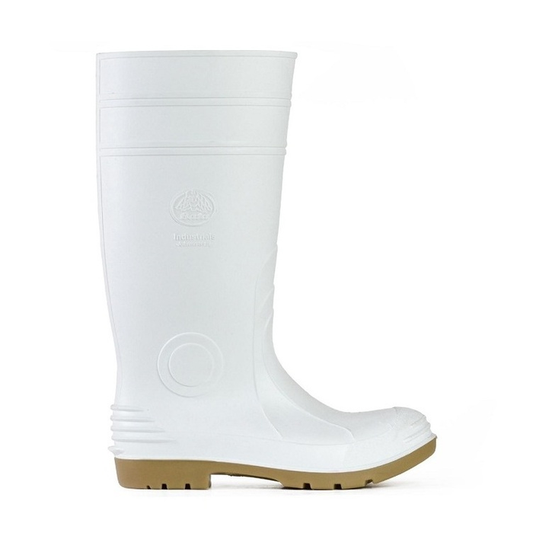 Rubber water resistant, steel toe, white, Bata 892-10095 Jobmaster II 400 Safety Boots, right front view