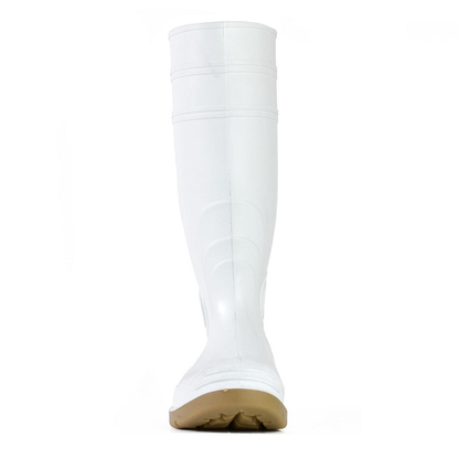 Bata 892-10095 Jobmaster II 400 Safety Boots, white, tall safety toe industrial gumboot, front view