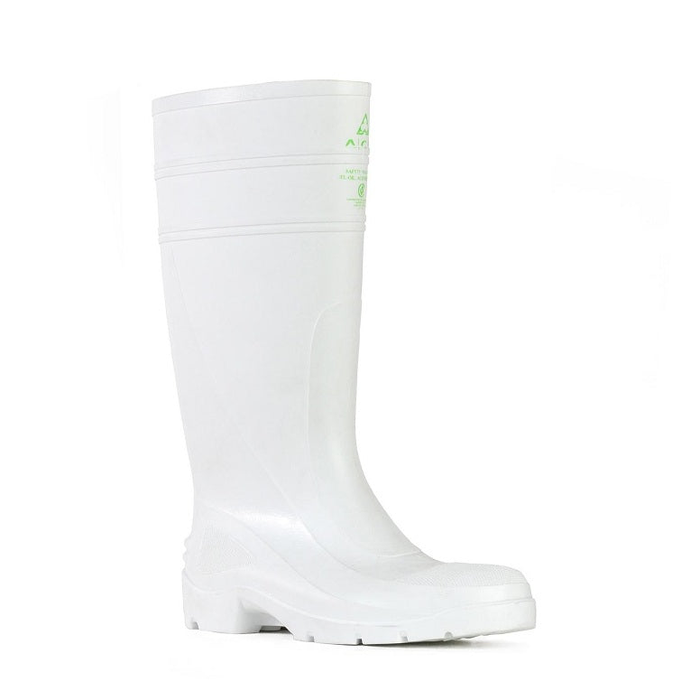 Bata 892-11080 Utility Non Safety Gumboots, white, front angle view, Electrical hazard protection