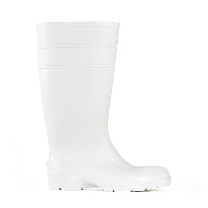 Tall white industrial soft toe, waterproof, Bata 892-11080 Utility Non Safety Gumboots, side view