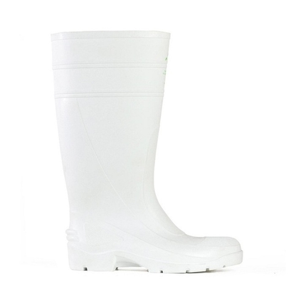 Tall white industrial soft toe, waterproof, Bata 892-11080 Utility Non Safety Gumboots, side view
